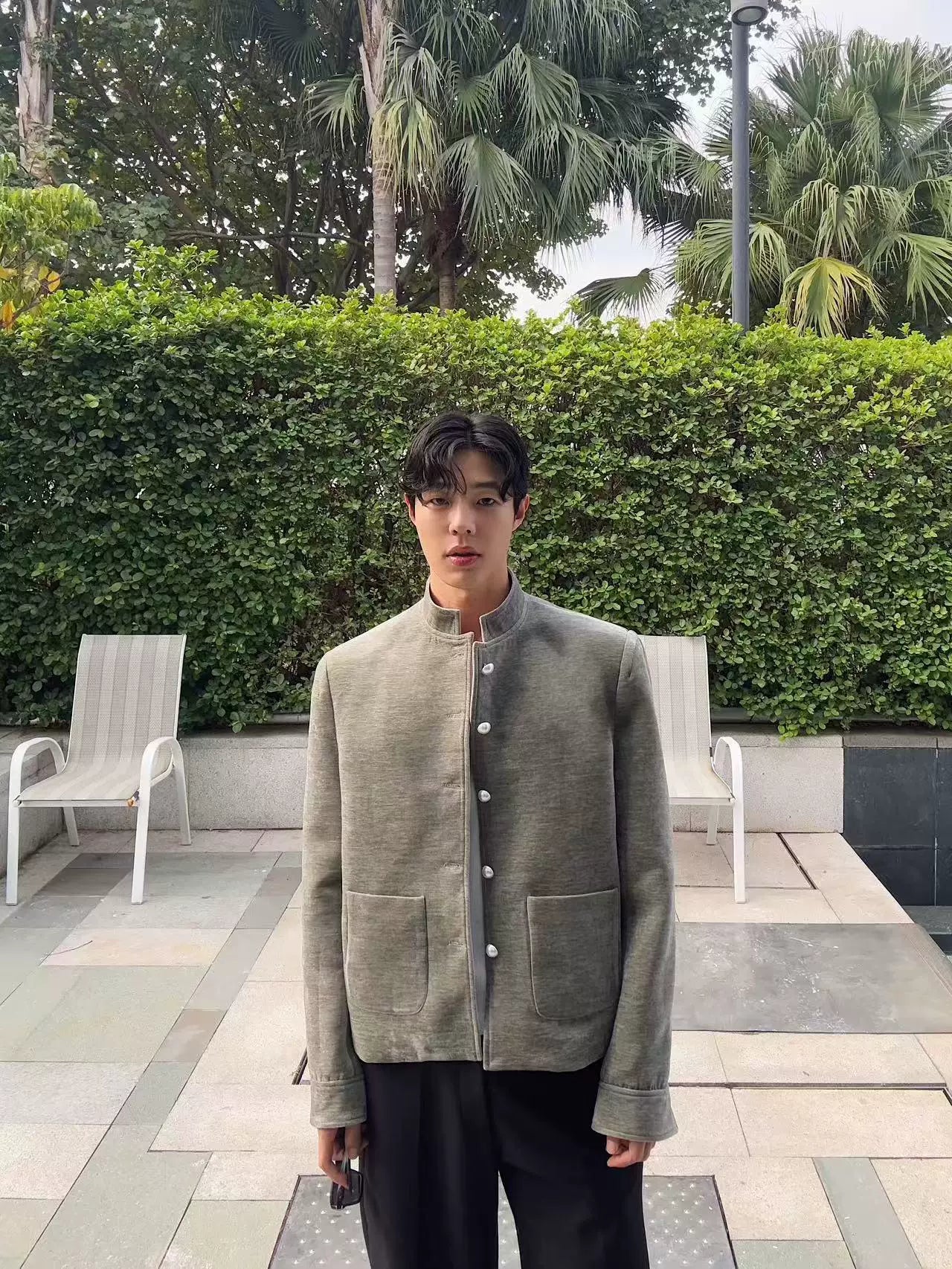 Stone Atelier Linen Mandarin Jacket