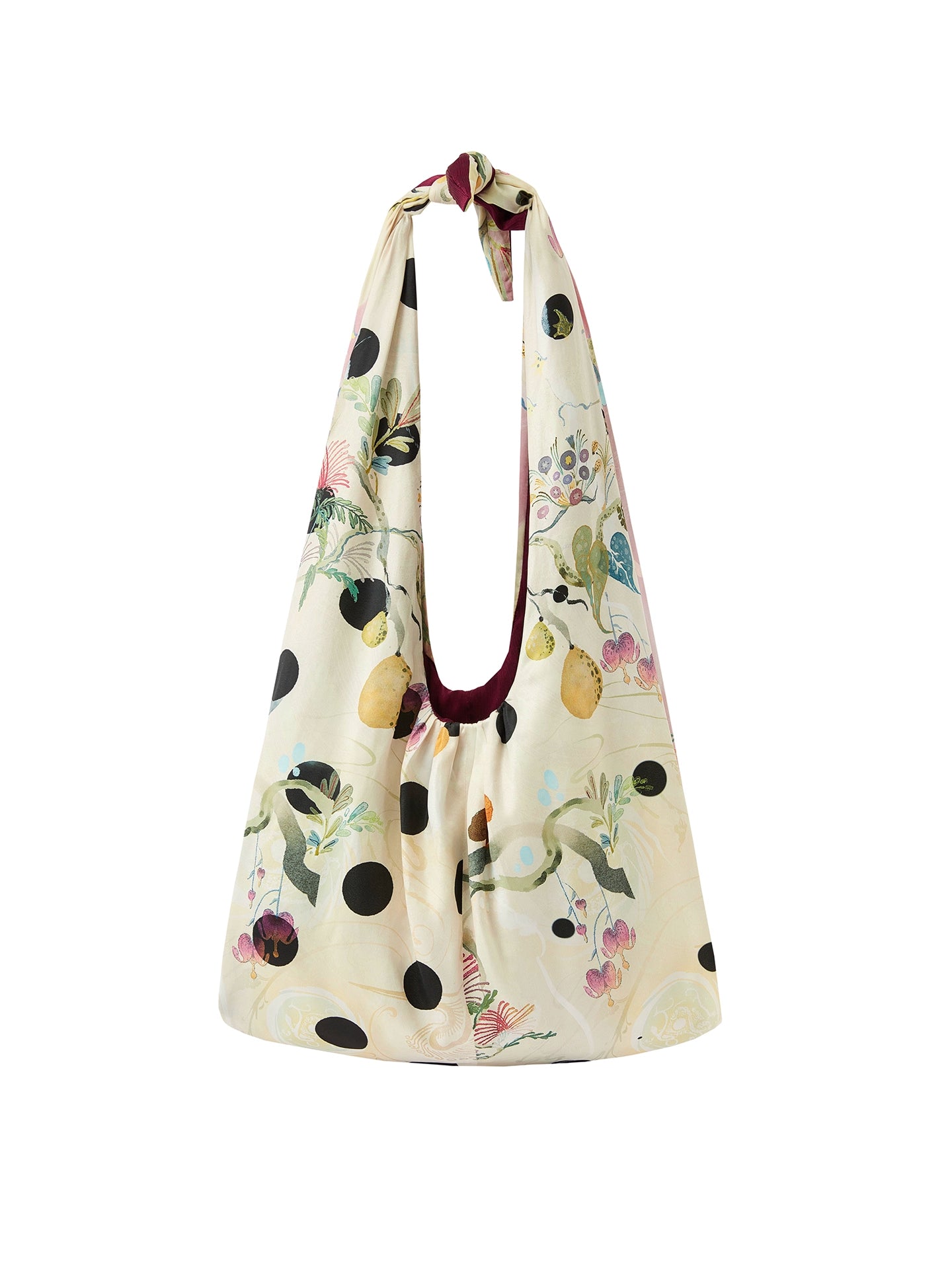 Floral Print Canvas Hobo Bag