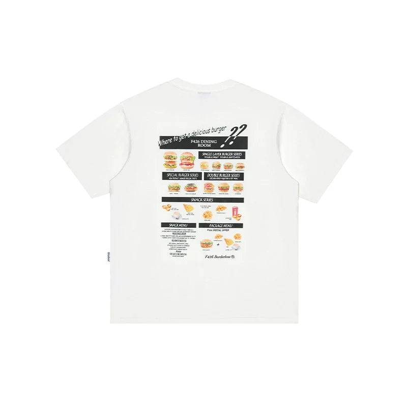 Quirky Hamburger Graphic Couple's T-Shirt - chiclara