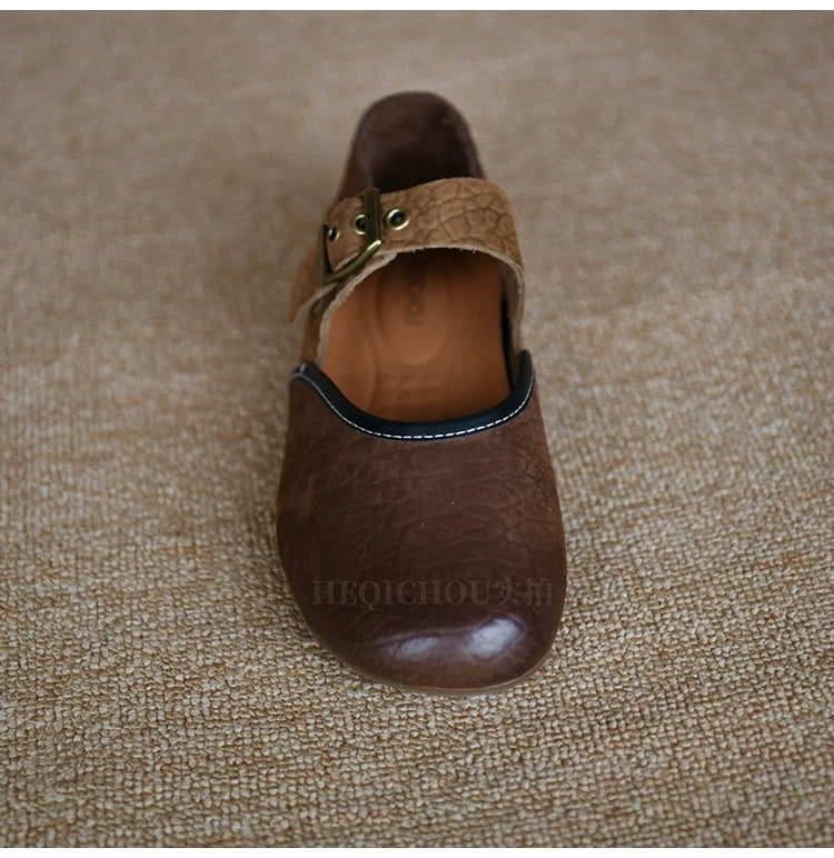 Maren Two-Tone Textured Mary Jane Flats