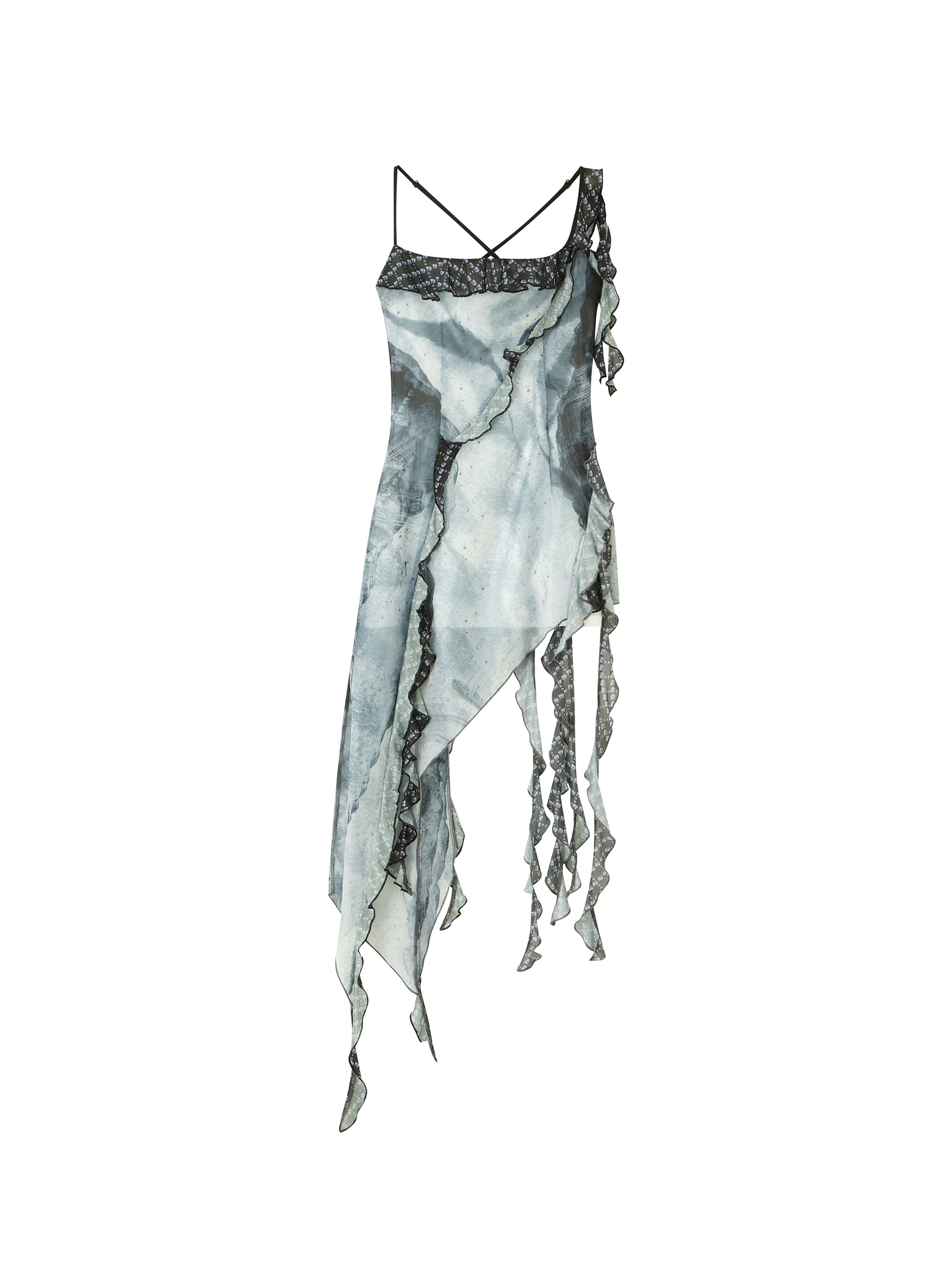 Of Akiva Asymmetrical Silk Chiffon Slip Dress