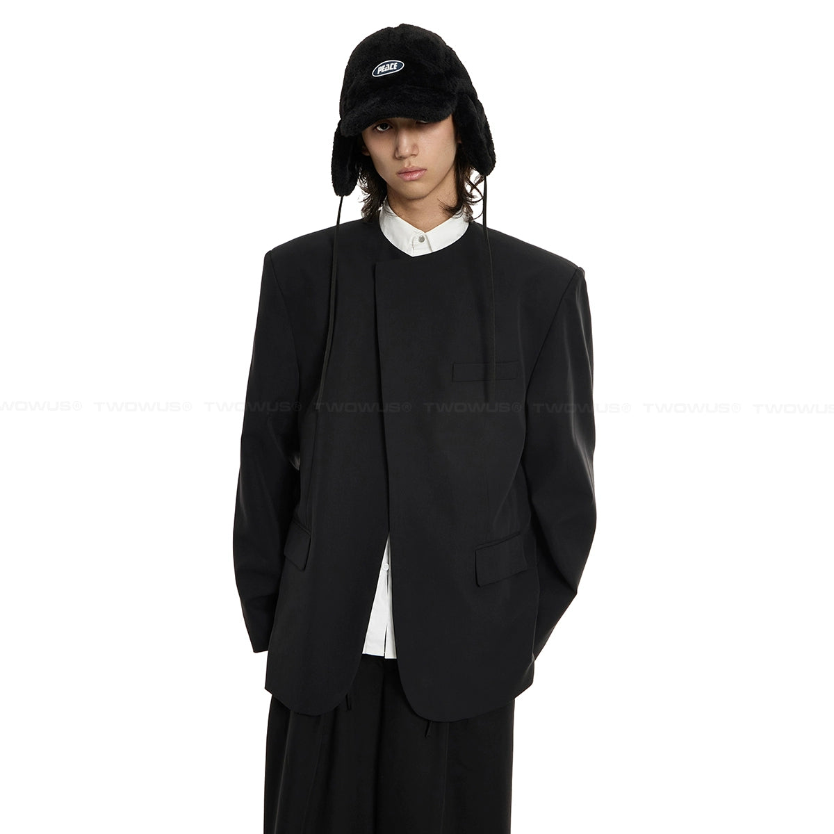 Oversized Black Structured Blazer