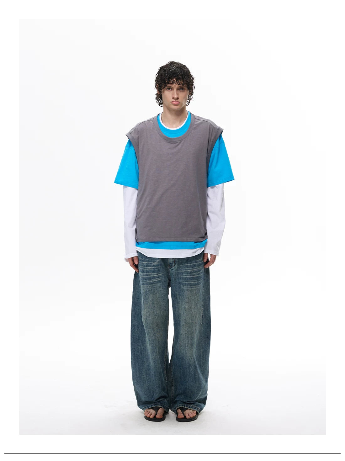 Two-Tone Stack Layer Tee Top