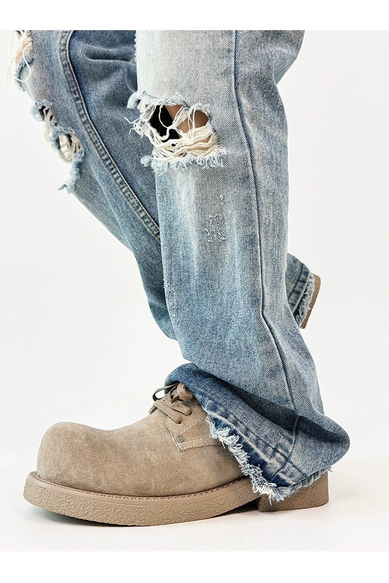 Modern Chunky Suede Platform Derbies