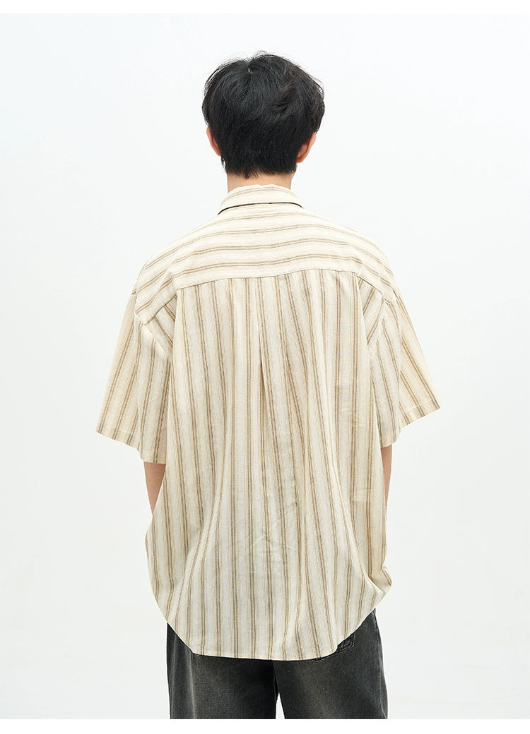 Classic Vertical Striped Oversized Shirt