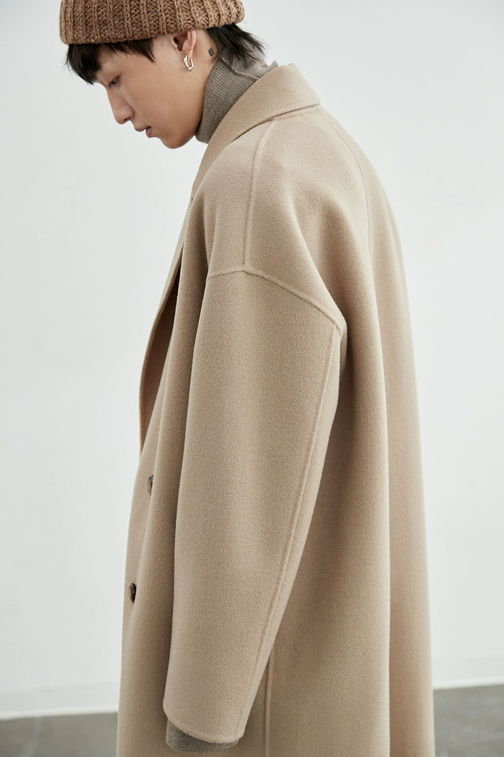 Double-Breasted Oversized Long Coat