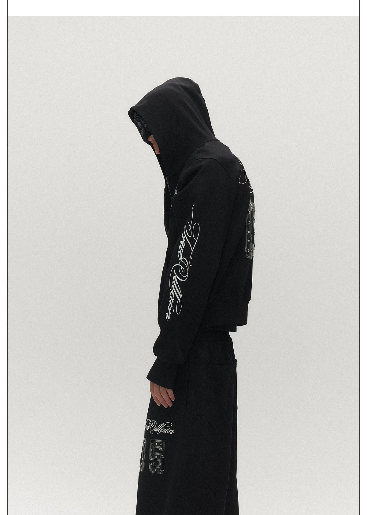 Midnight Crest Script Zip Hoodie
