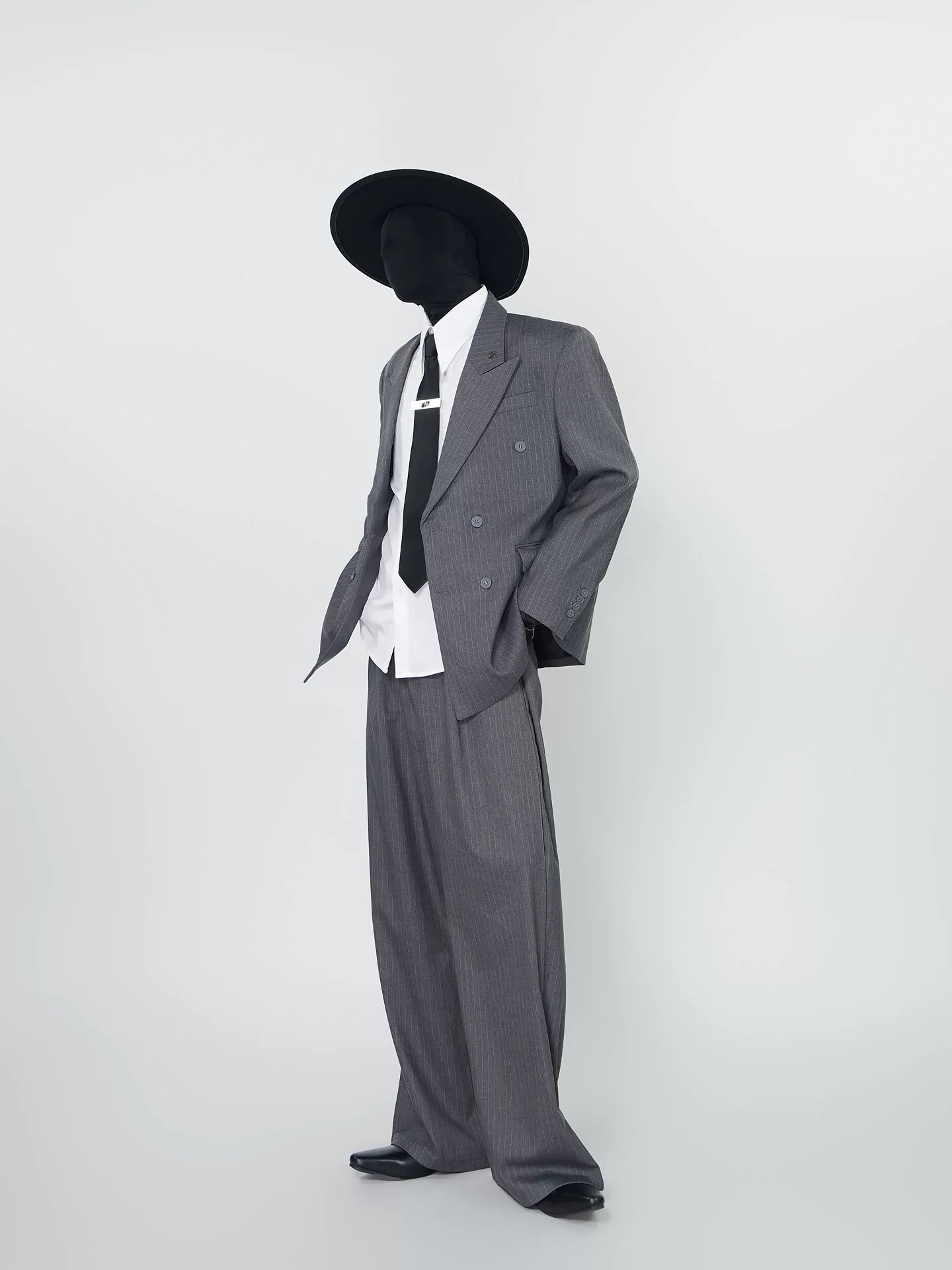 Graphite Ledger Pinstripe Power Jacket
