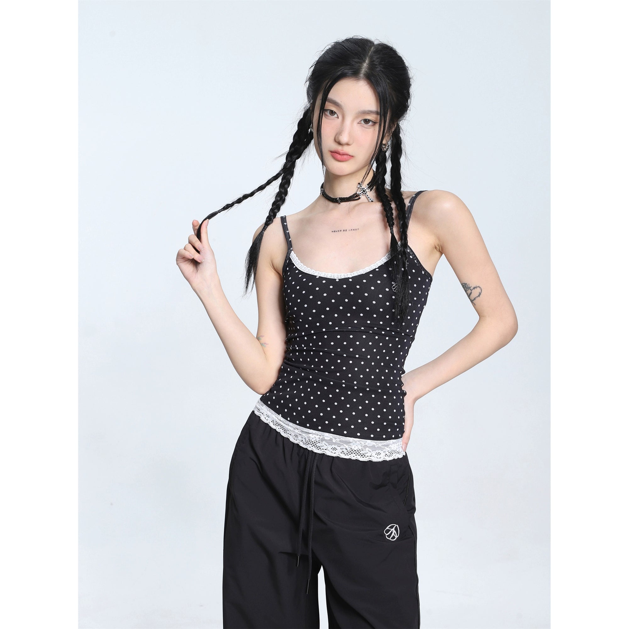 Two-tone Polka Dot Lace Camisole