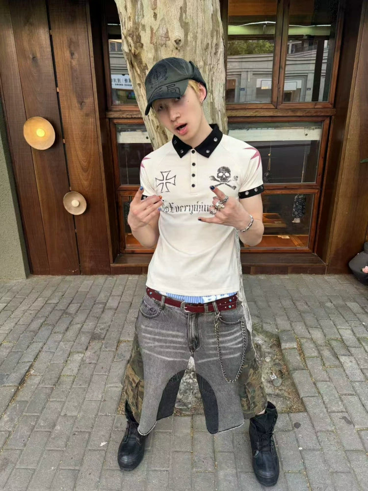 CrimsonStar 05 Skull Crest Polo Shirt