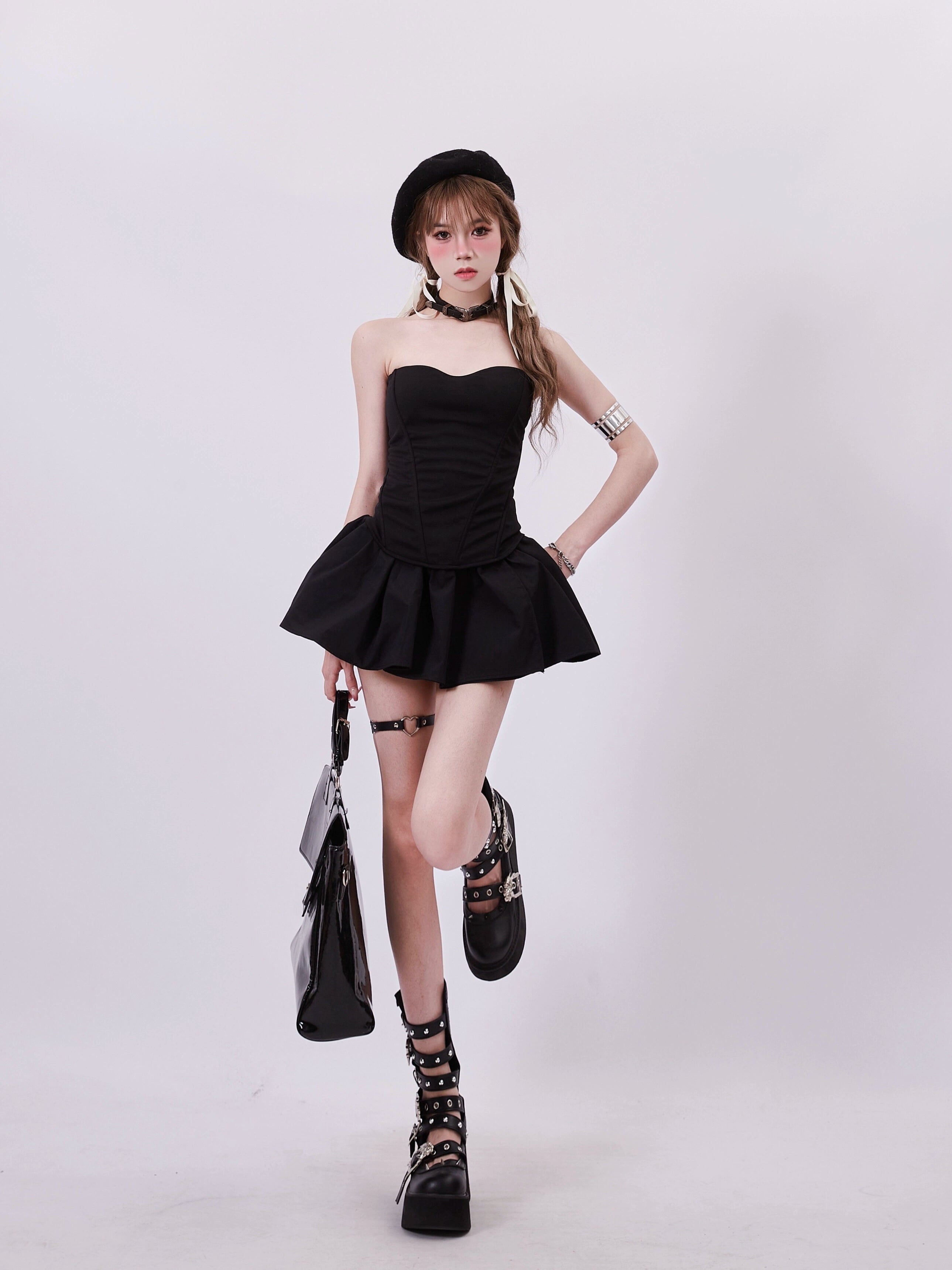 Gothic Pleated Mini Skirt