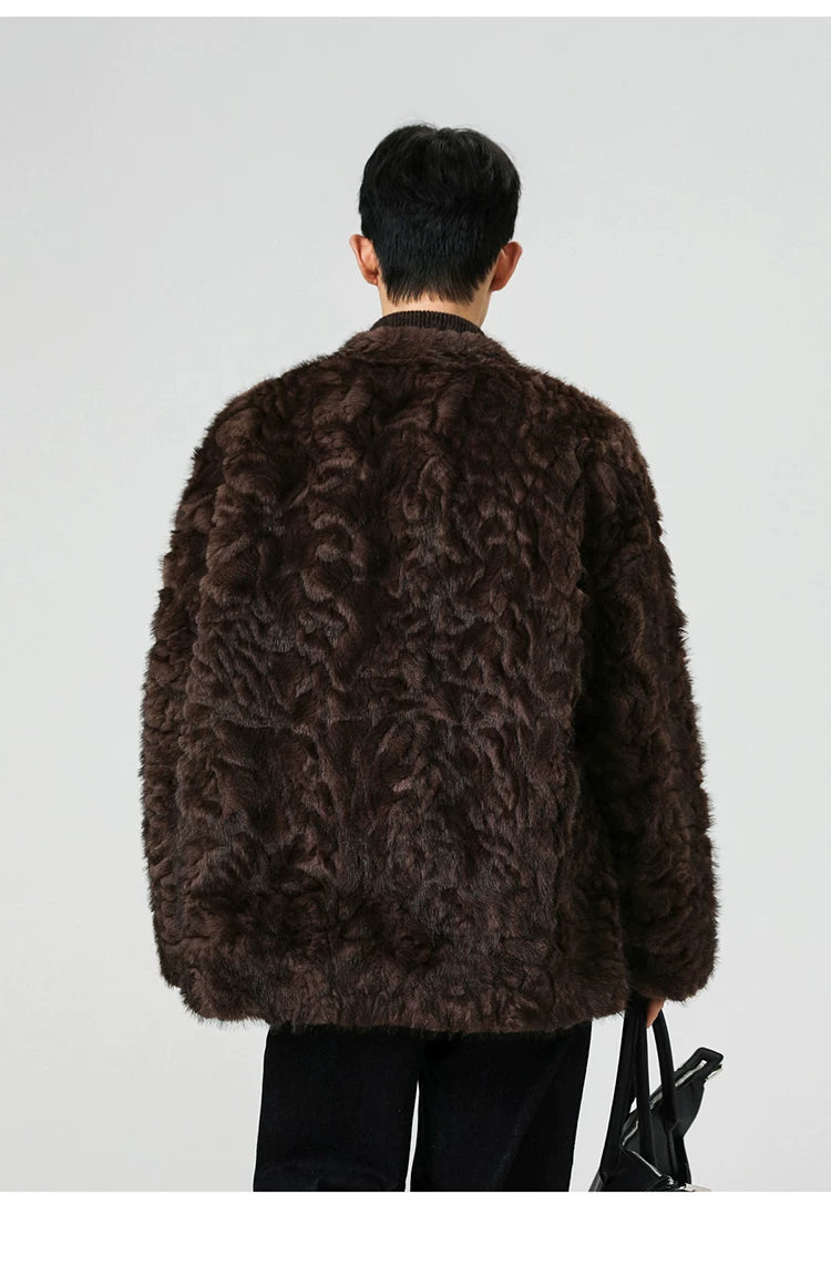 Midnight Cloud Faux-Fur Cocoon Jacket