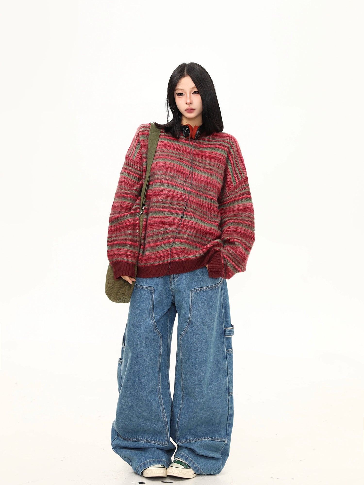 Mulled Berry Stripe Knit Sweater