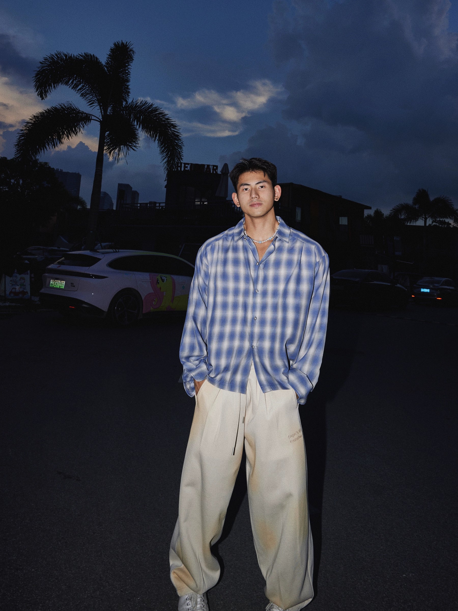 Sky Mist Blue Plaid Shirt