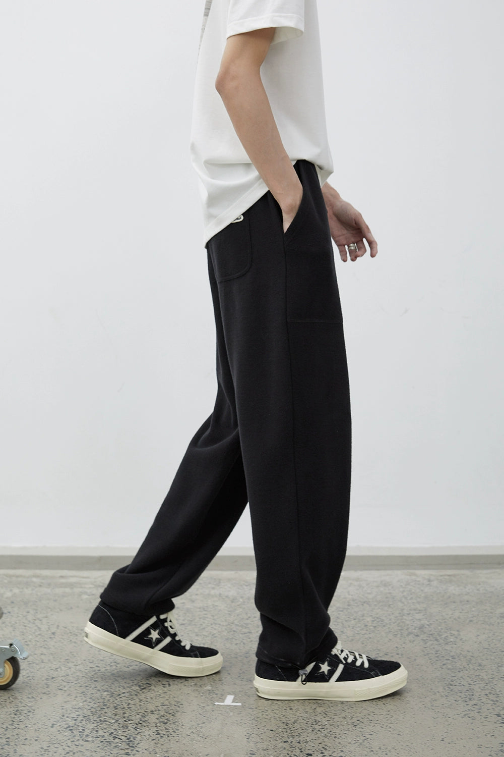 Drawstring Wide-Leg Athletic Pants