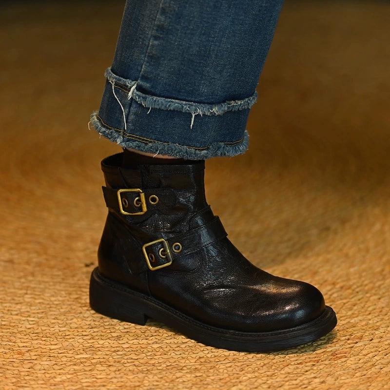 Double Buckle Lamb Boots