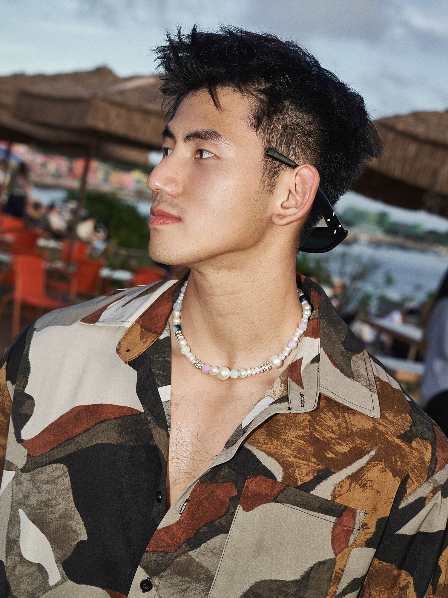 Earth Tone Camo Print Button-Up Shirt