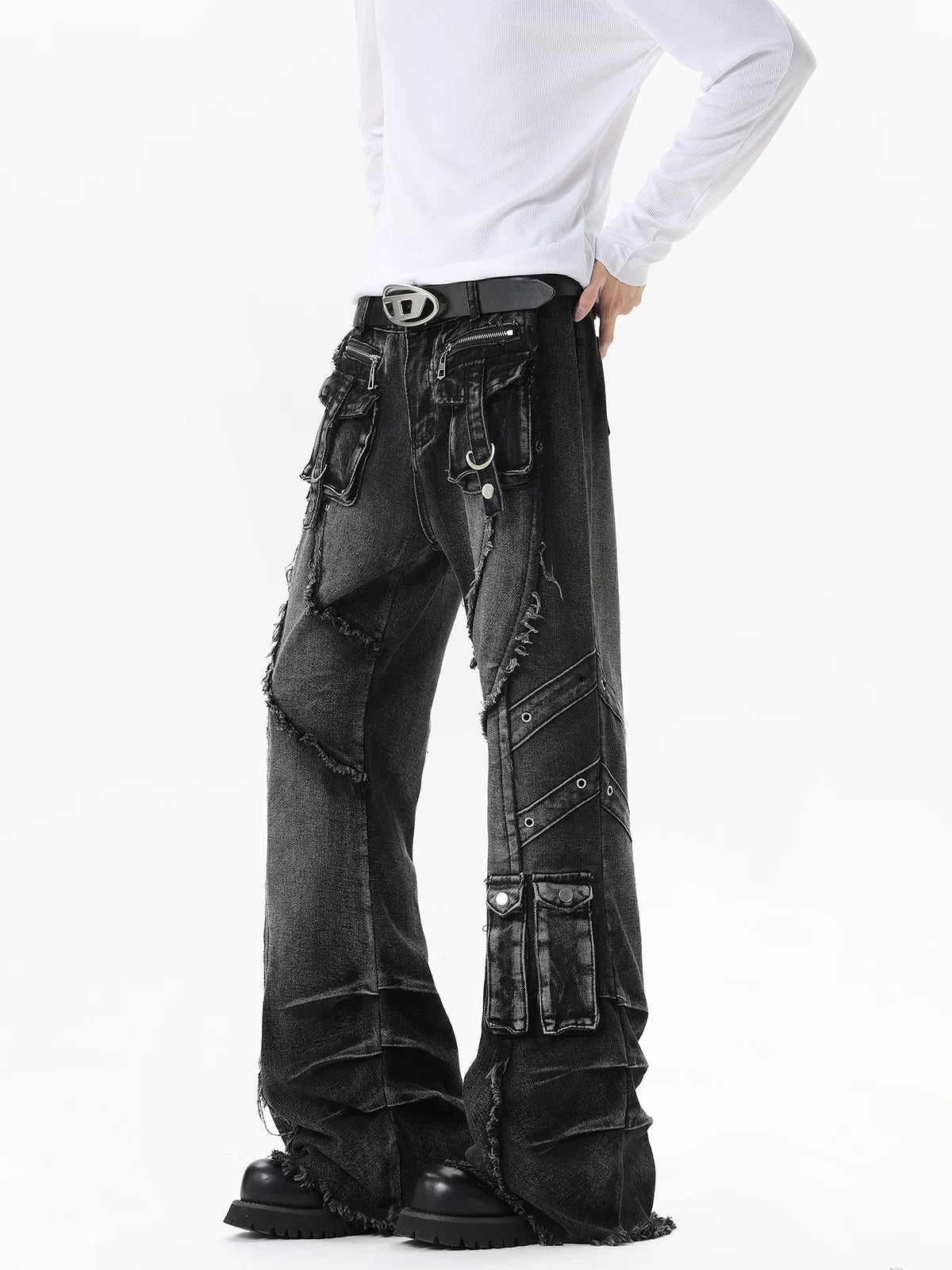 Midnight Havoc Utility Flare Jeans