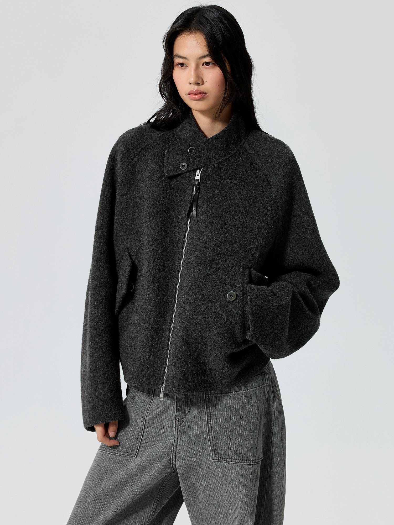 Mossbound Asymmetry Wool Jacket