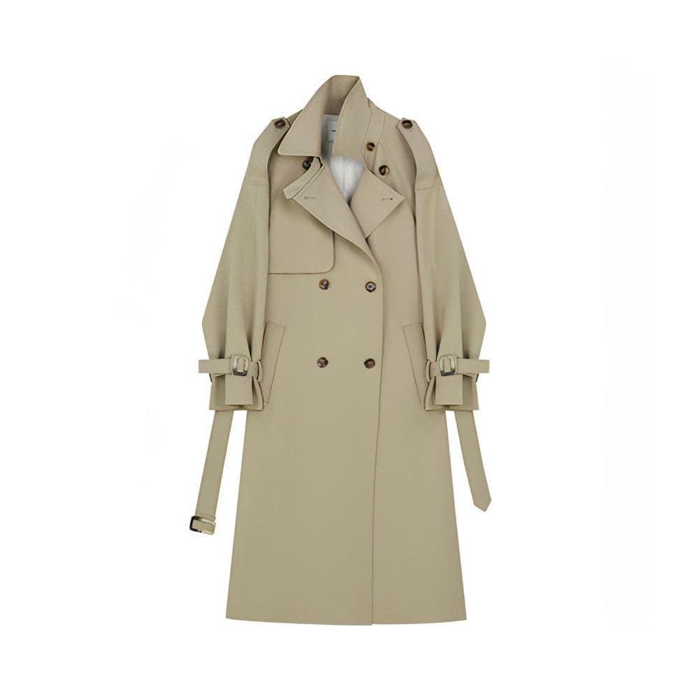 Autumn Mid-Length British Style Trench Coat - chiclara