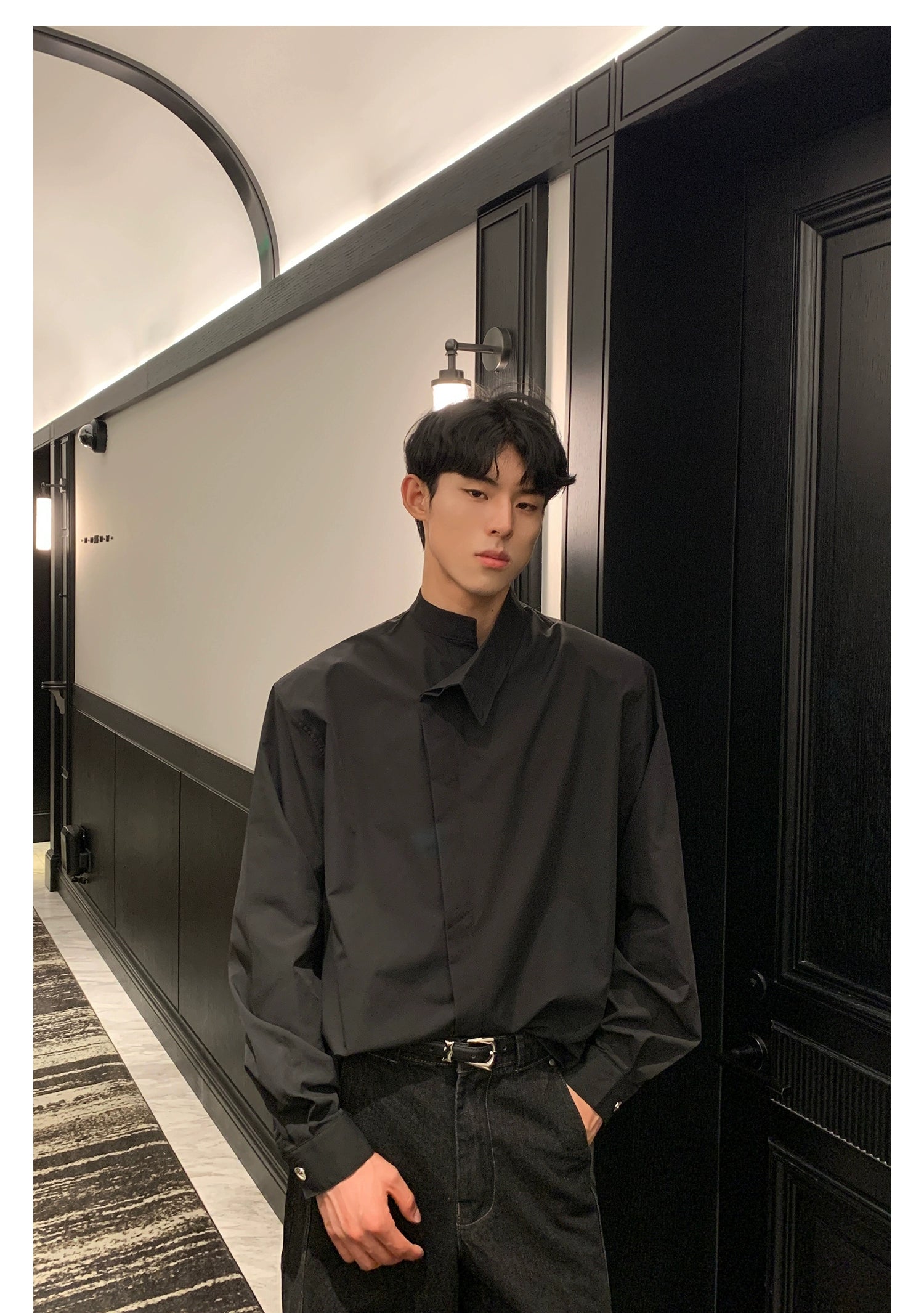 Asymmetric Collar Dress Shirt