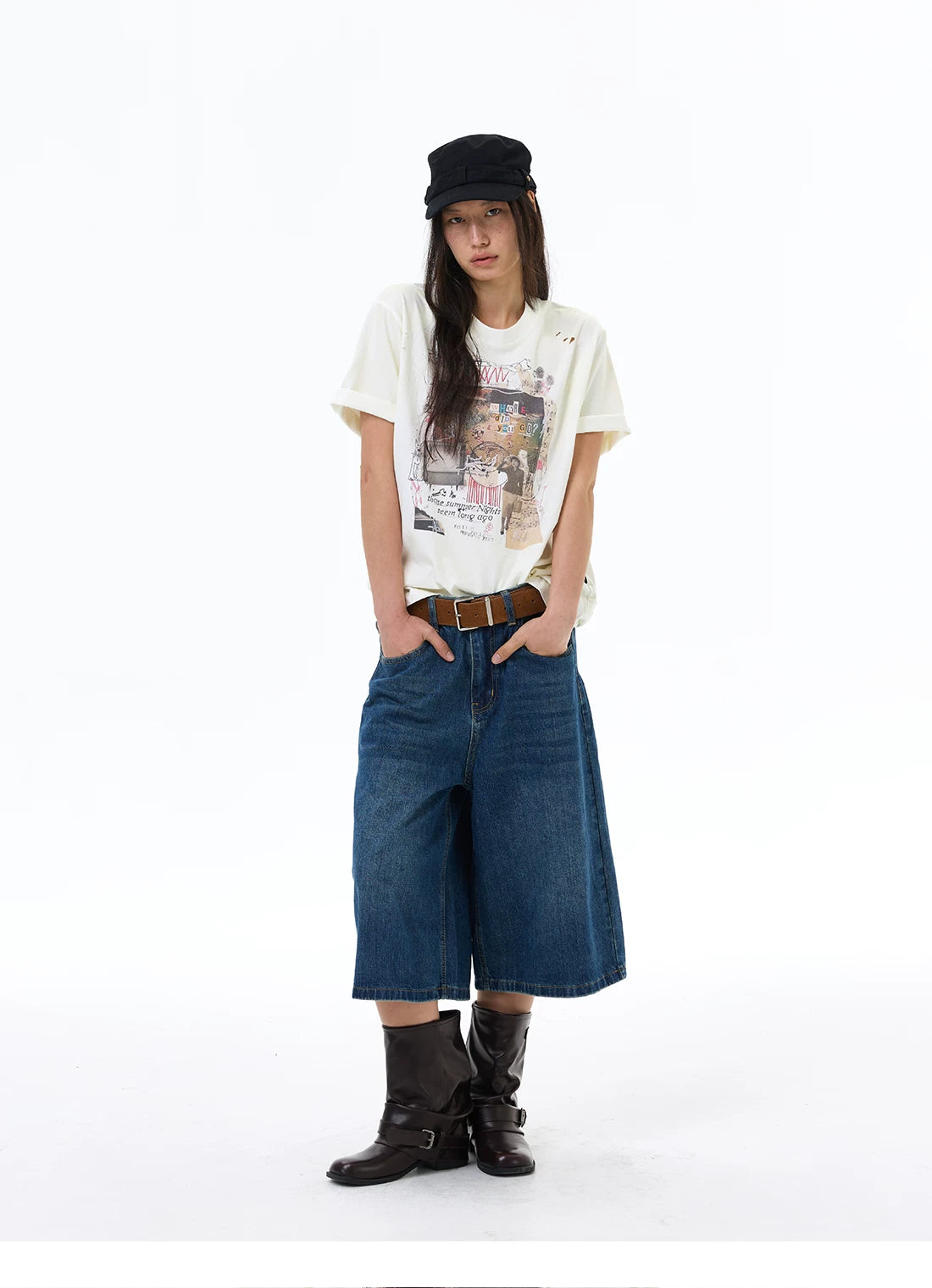Harbor Postcard Denim Gaucho Shorts
