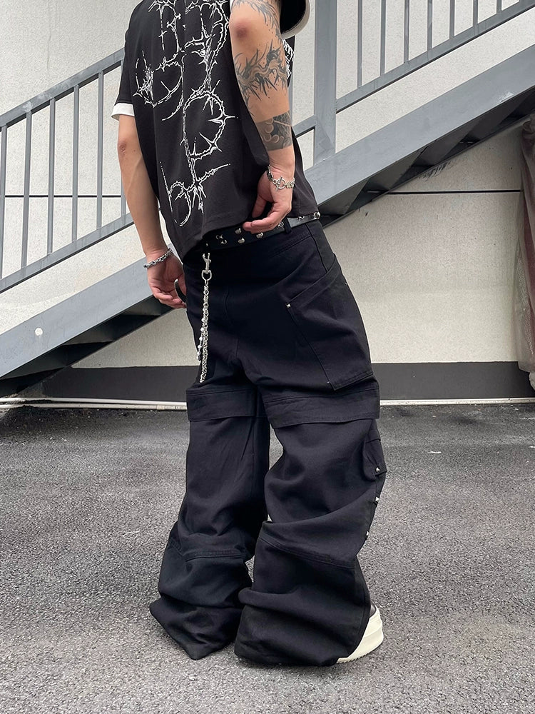 Strapped Utility Wide Leg Pants