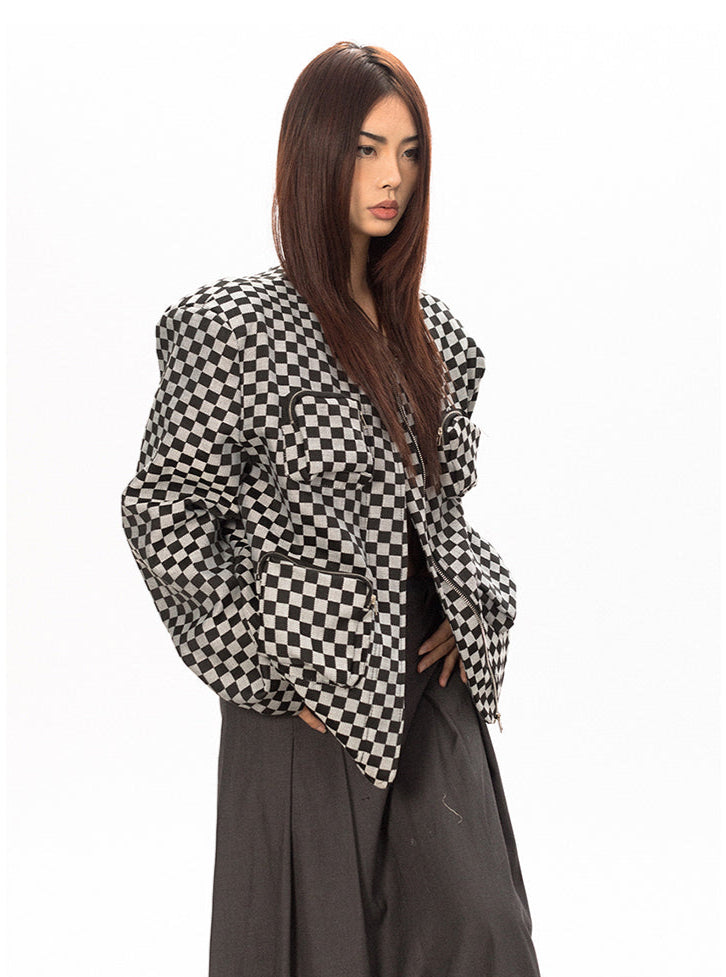 Checkered Bomber Street Jacket