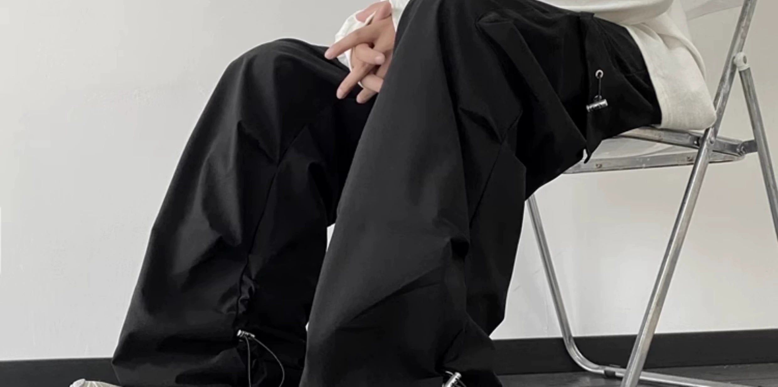 Baggy Black Cargo Street Pants