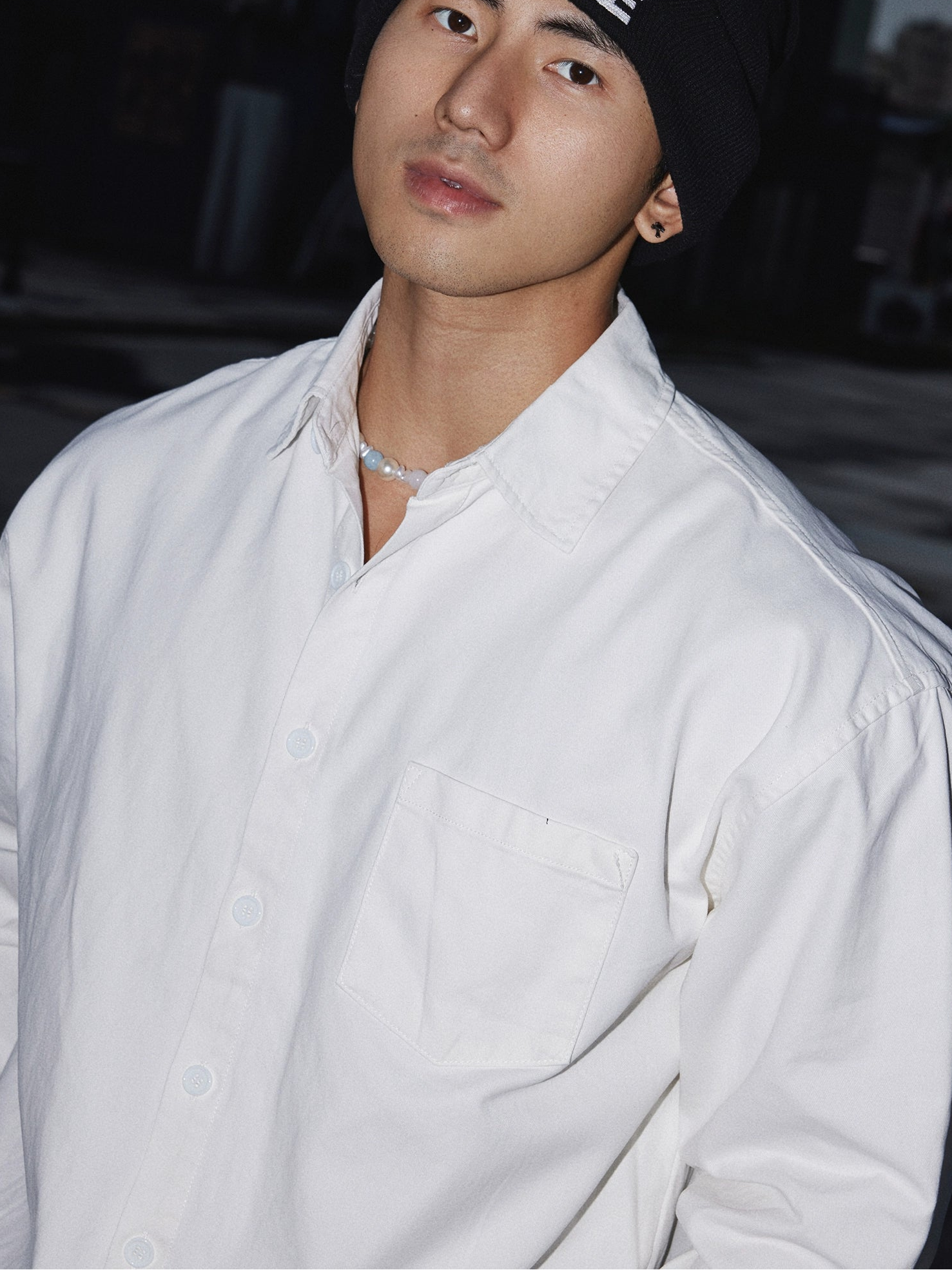 Washed Oversized Button-Up Long Sleeve Shirt