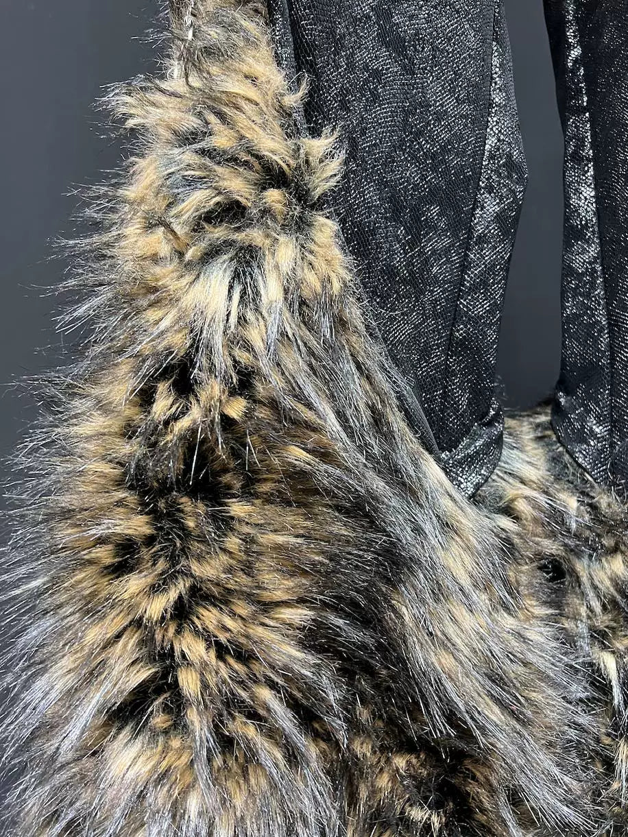 Wild Fang Faux‑Fur Flare Pants