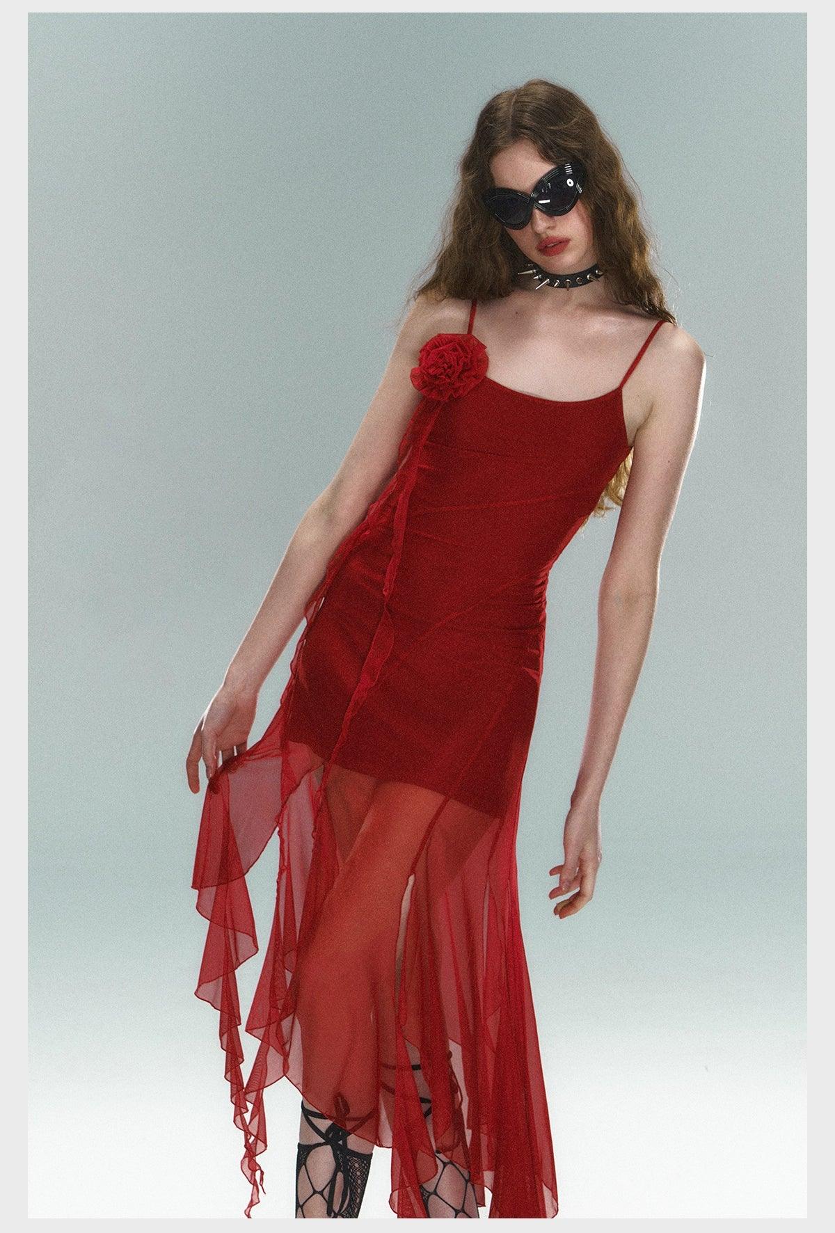 Scarlet Siren Asymmetric Slip Dress