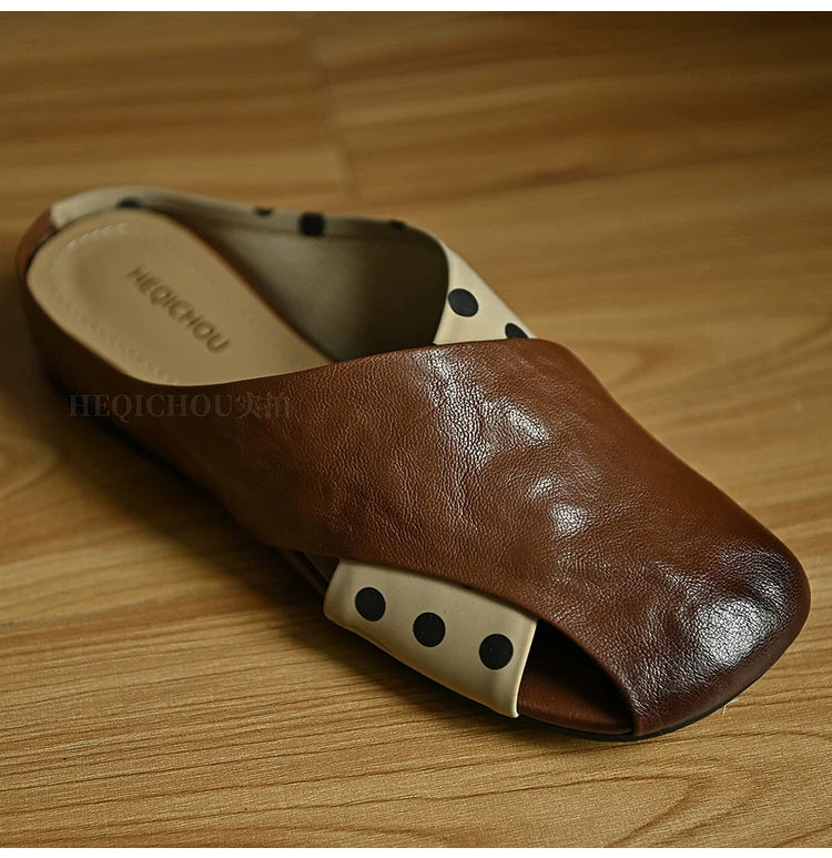 Mirelle Polka-Dot Cross Strap Sandals