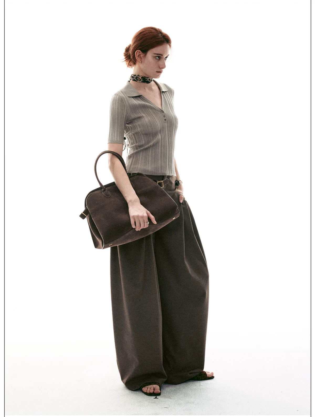 Stone Sonata Ribbed Polo Knit Top