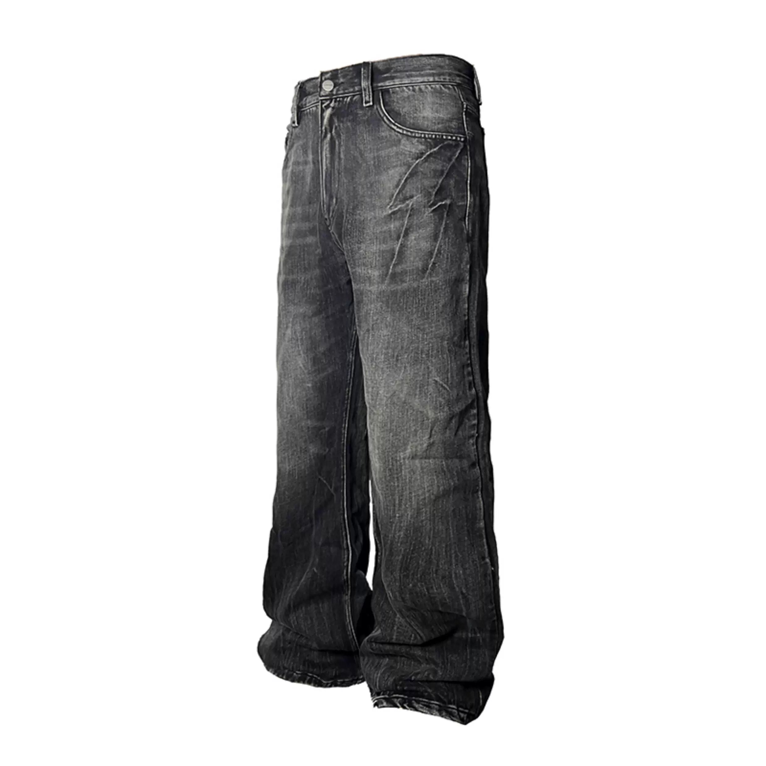 Vintage Wash Wide-Leg Stack Jeans