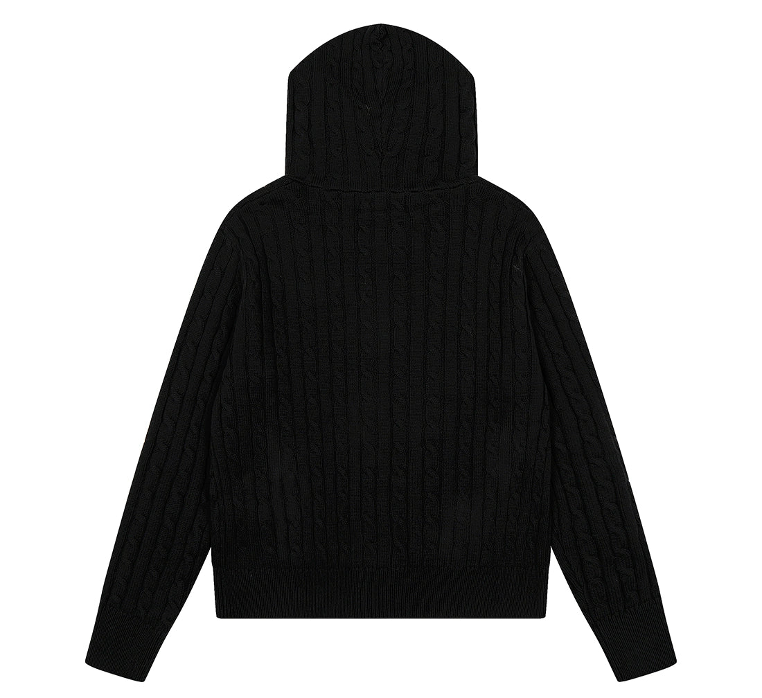 Noir Knit Zip Hoodie