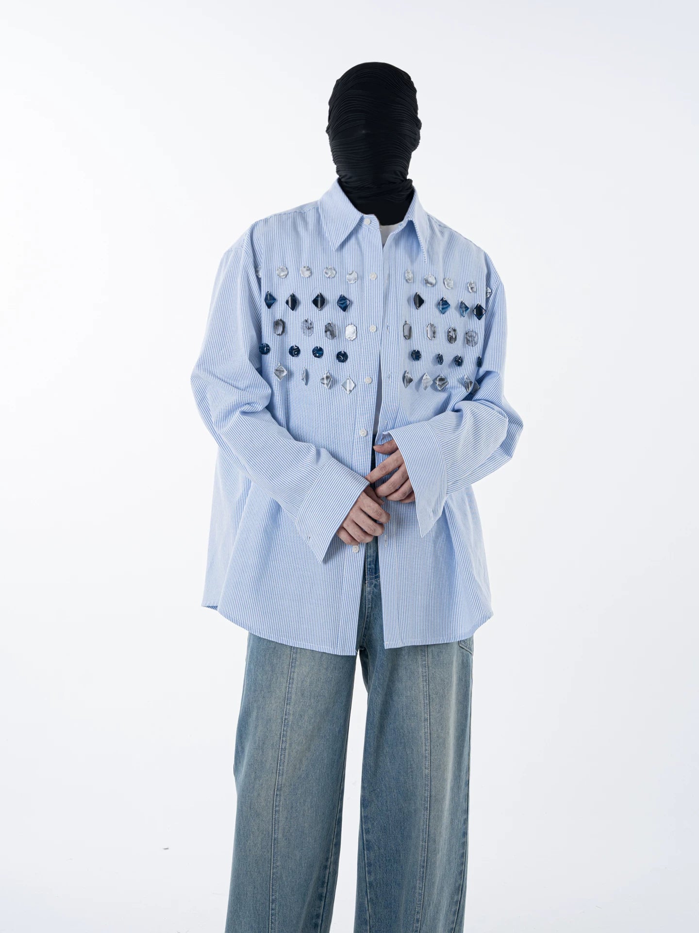 Crystal Constellation Oversized Stripe Shirt
