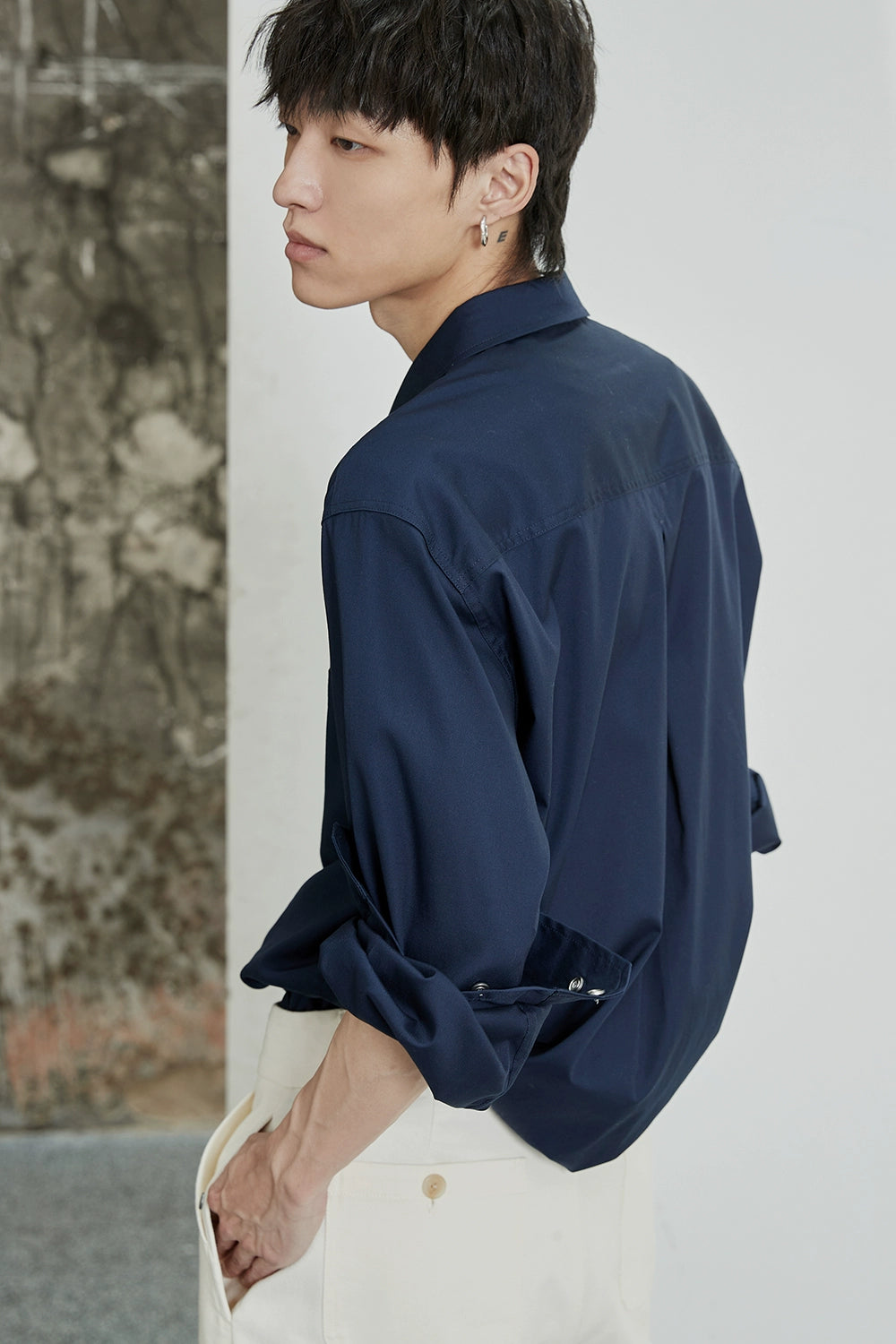 Asymmetric Pocket Oversized Shirt