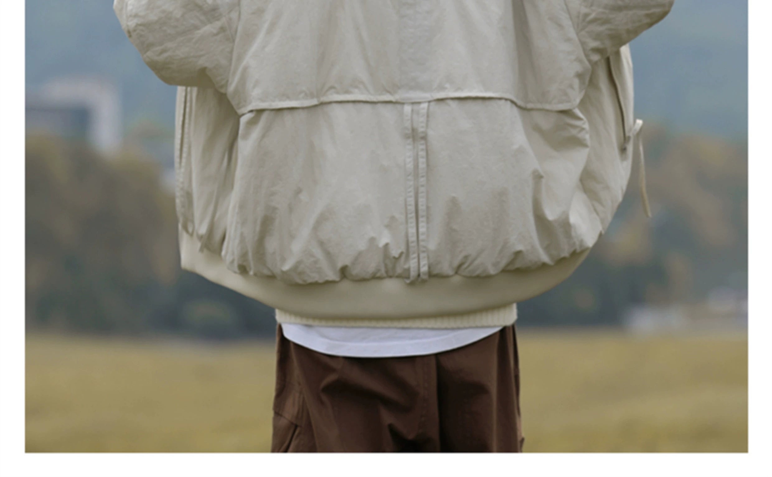 Oversized  Bomber Jacket with Ribbed Collar and Cuffs