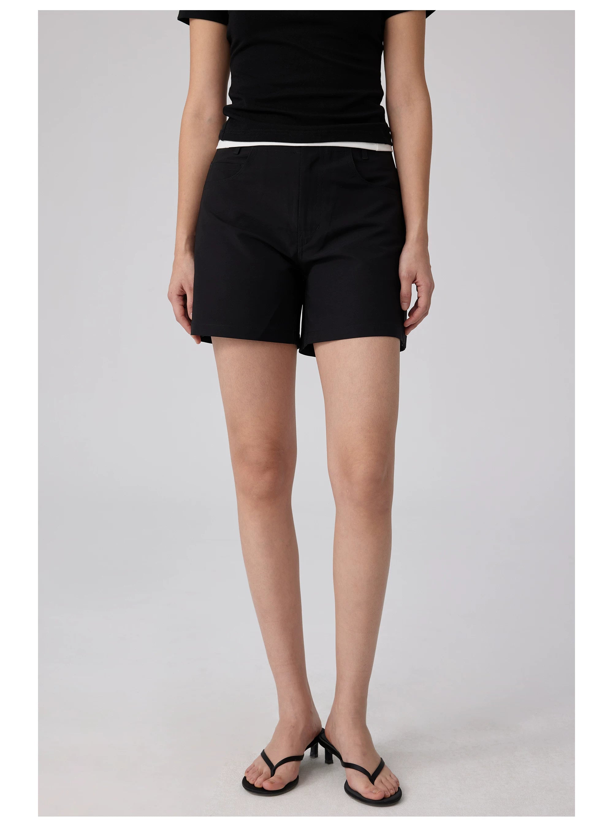 High-Waisted Buckleback Tailored Shorts