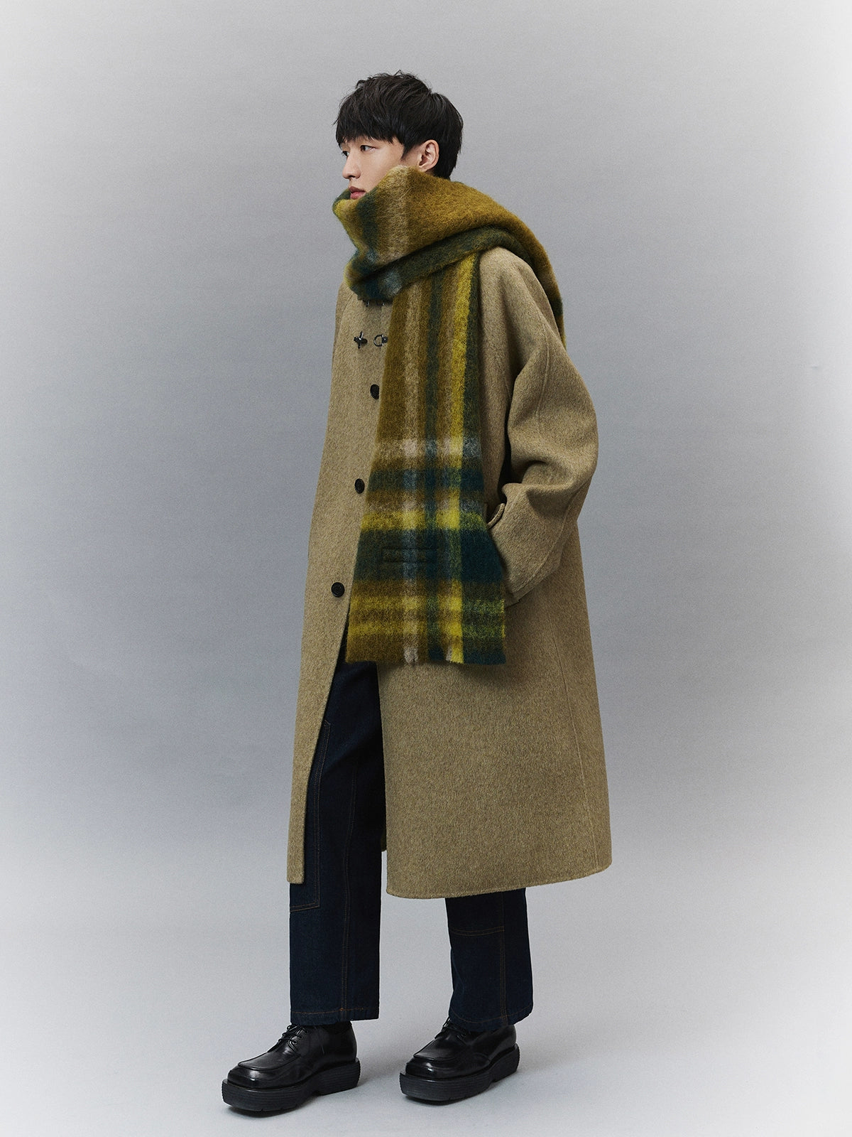 Wool Double-Faced Classic Balmacaan Coat