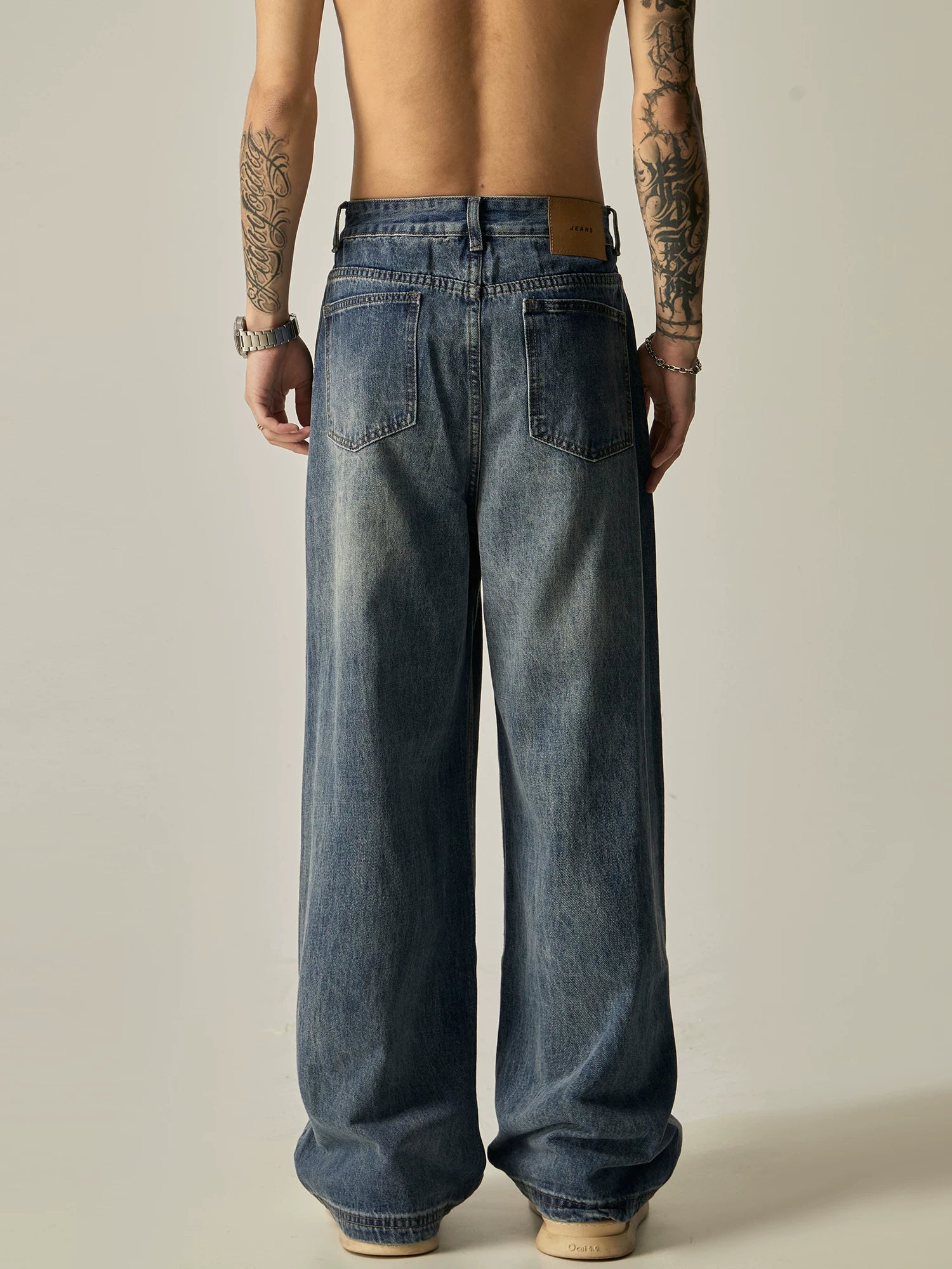 Vintage Wash Straight-Leg Jeans