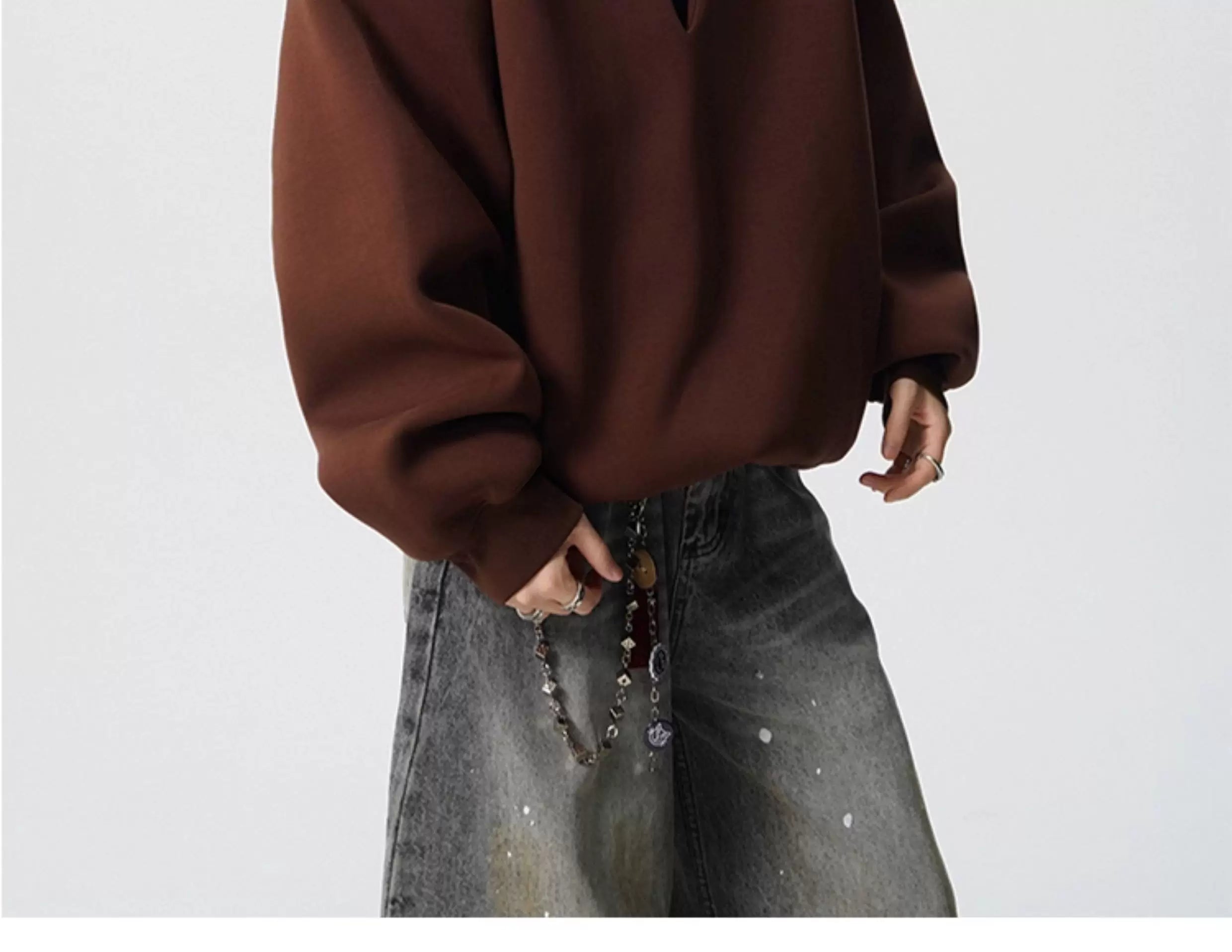 Mocha Drop Oversized Tunnel Hoodie