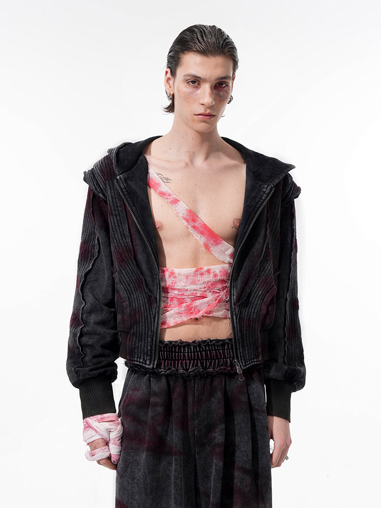 Dark Tie-Dye Hoodie and Pants Setup