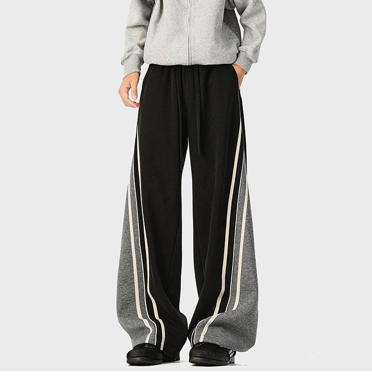 Mint-Stripe Varsity Track Pants