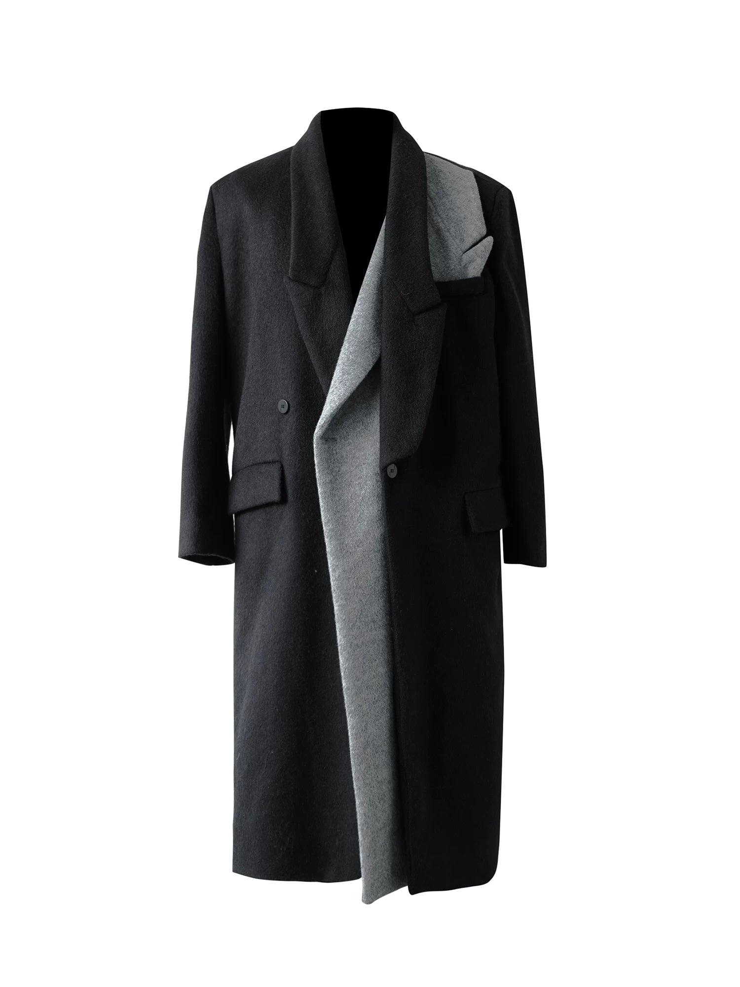 Obsidian Drift Cascading Panel Overcoat
