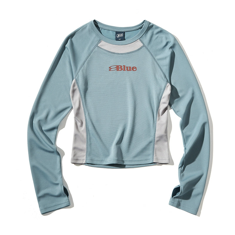 Quick-Drying Long Sleeve Colorblock Athletic Top