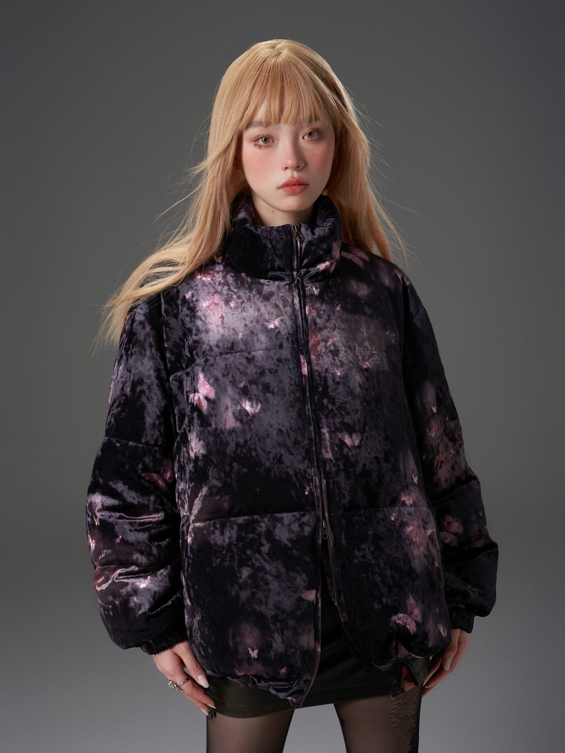 Smudged Velvet Butterfly Jacket