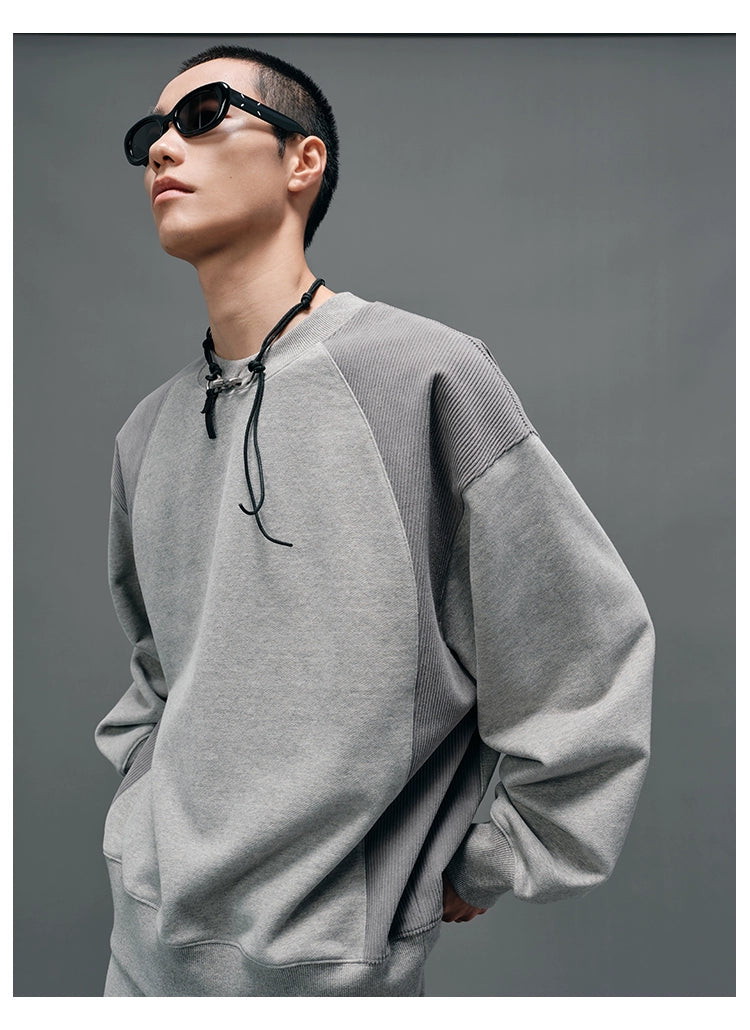 Panel Structural Sweatshirt & Athletic Pants Set