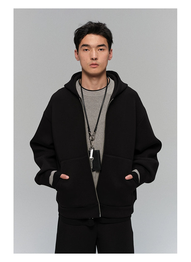 Double Zip Hooded Sweatshirt